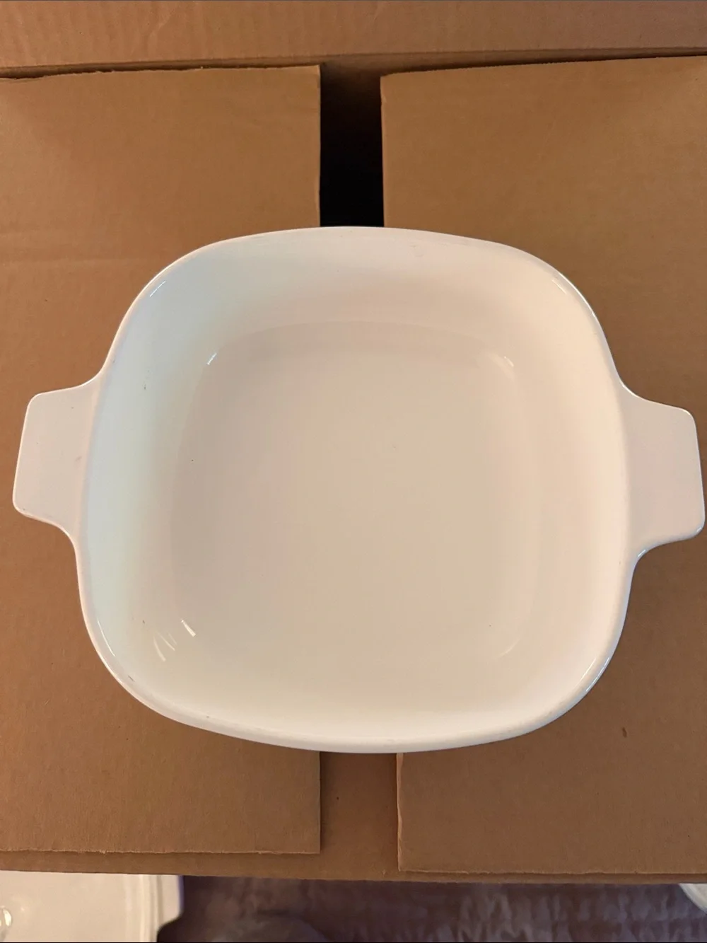 Corningware White Casserole with Blue Floral Design